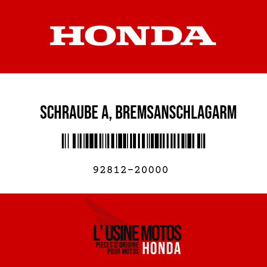 image de 92812-20000 SCHRAUBE A, BREMSANSCHLAGARM