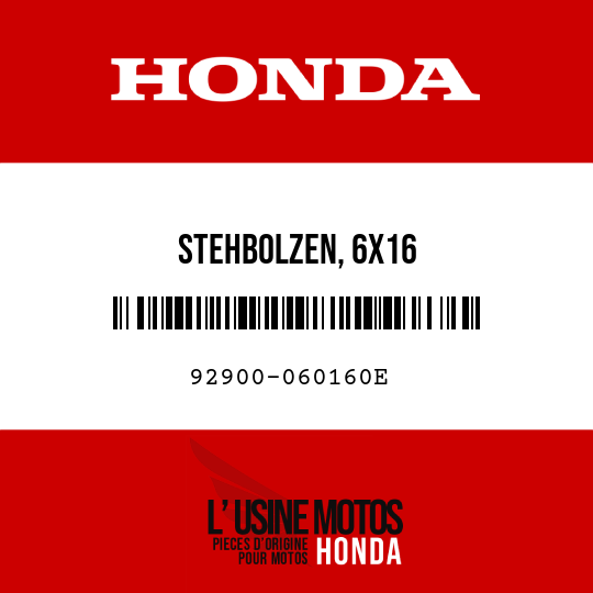 image de 92900-060160E STEHBOLZEN, 6X16