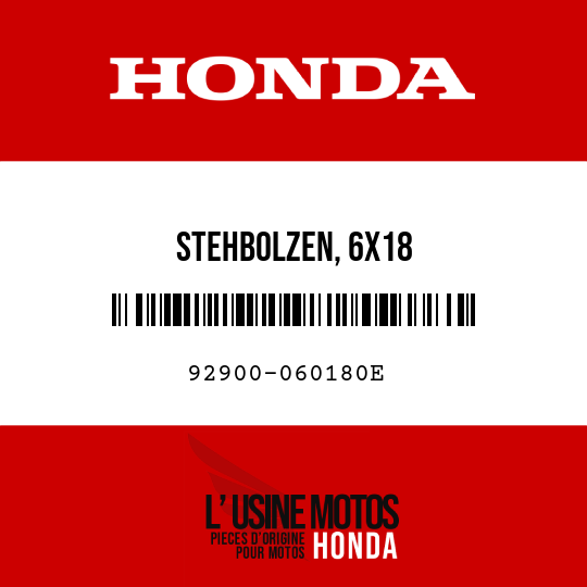 image de 92900-060180E STEHBOLZEN, 6X18