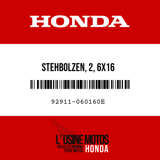 image de 92911-060160E STEHBOLZEN, 2, 6X16