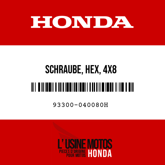 image de 93300-040080H SCHRAUBE, HEX, 4X8
