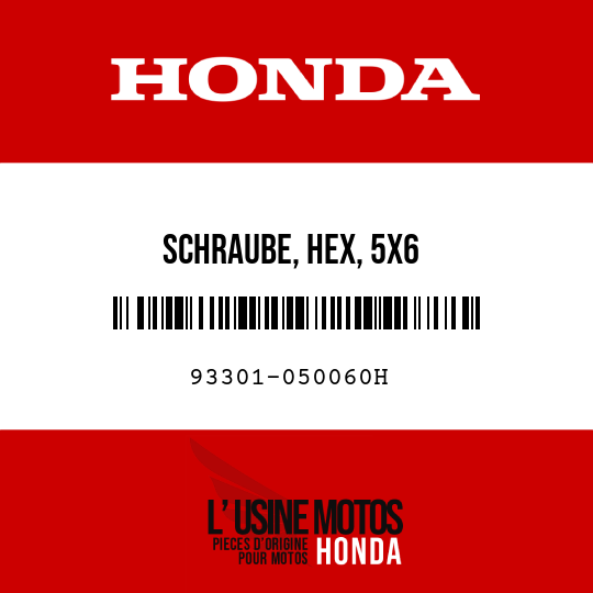 image de 93301-050060H SCHRAUBE, HEX, 5X6