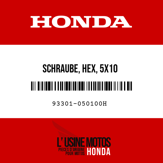 image de 93301-050100H SCHRAUBE, HEX, 5X10