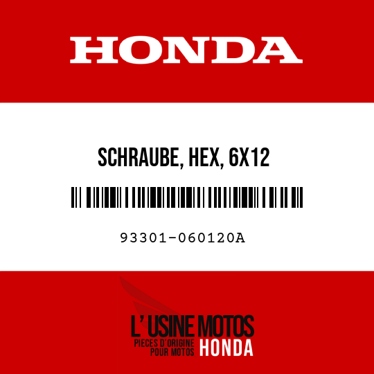 image de 93301-060120A SCHRAUBE, HEX, 6X12
