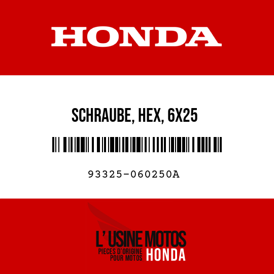 image de 93325-060250A SCHRAUBE, HEX, 6X25
