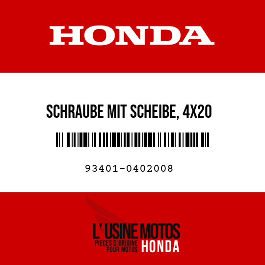 image de 93401-0402008 SCHRAUBE MIT SCHEIBE, 4X20
