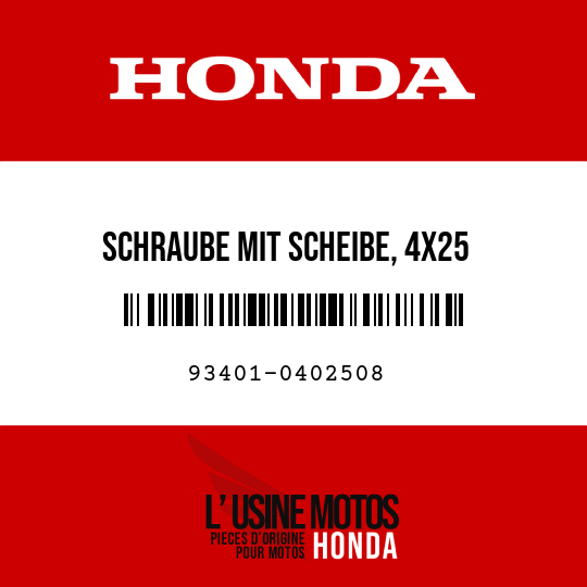 image de 93401-0402508 SCHRAUBE MIT SCHEIBE, 4X25