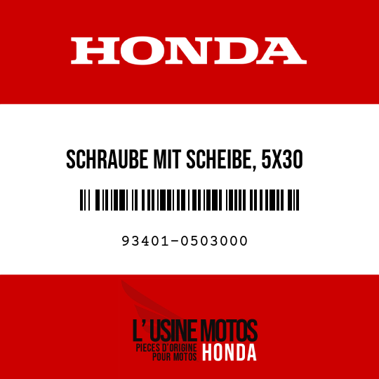 image de 93401-0503000 SCHRAUBE MIT SCHEIBE, 5X30