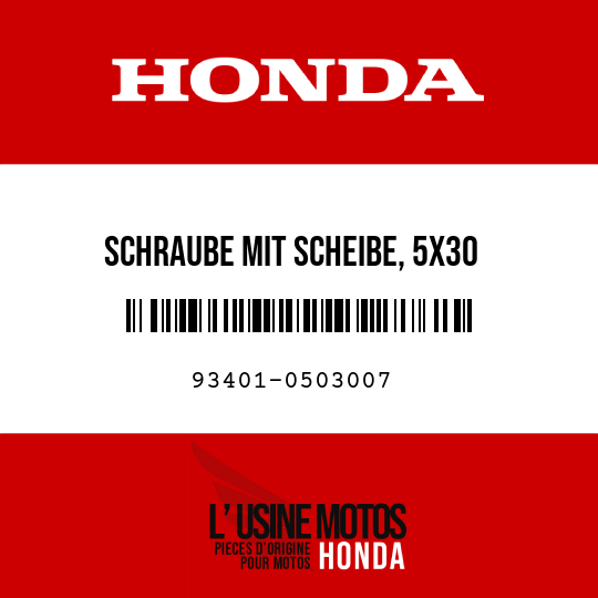 image de 93401-0503007 SCHRAUBE MIT SCHEIBE, 5X30