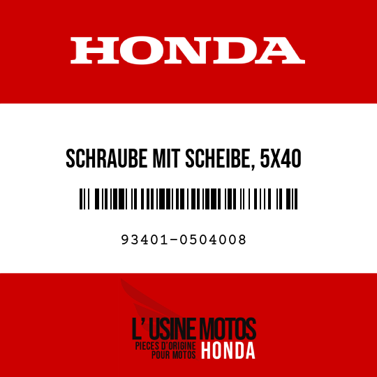 image de 93401-0504008 SCHRAUBE MIT SCHEIBE, 5X40