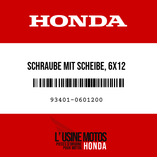 image de 93401-0601200 SCHRAUBE MIT SCHEIBE, 6X12