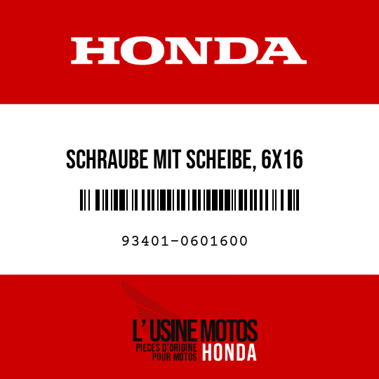 image de 93401-0601600 SCHRAUBE MIT SCHEIBE, 6X16