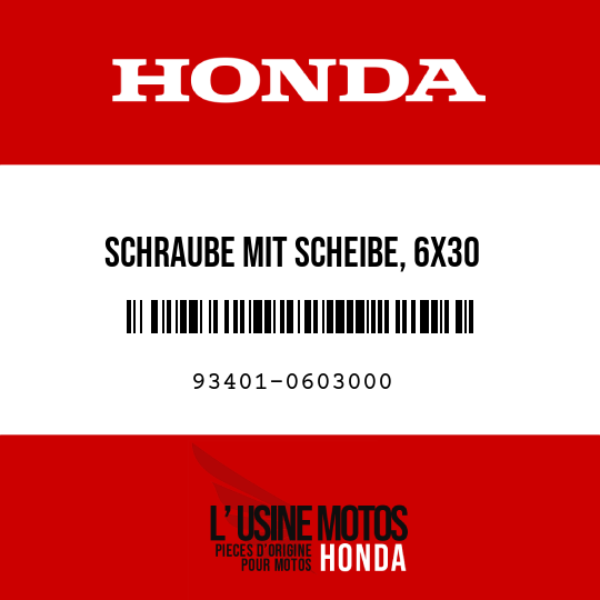 image de 93401-0603000 SCHRAUBE MIT SCHEIBE, 6X30