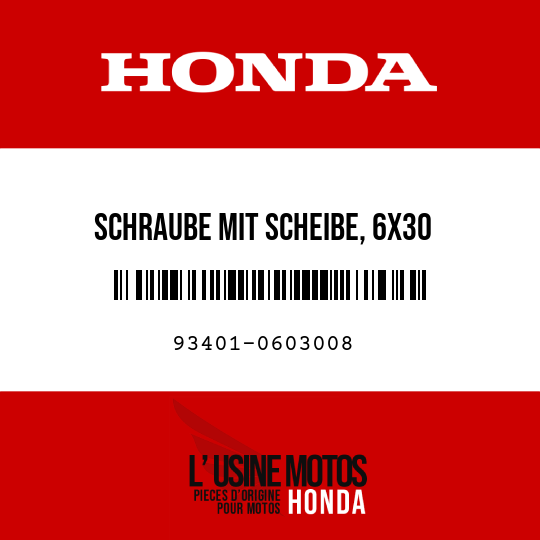 image de 93401-0603008 SCHRAUBE MIT SCHEIBE, 6X30