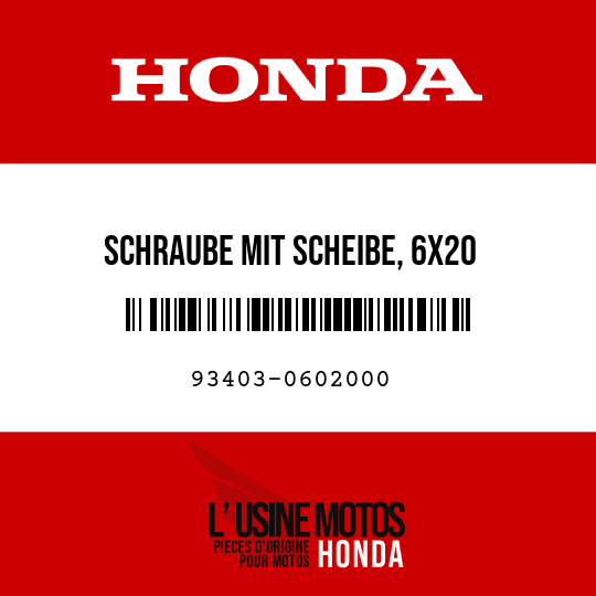 image de 93403-0602000 SCHRAUBE MIT SCHEIBE, 6X20