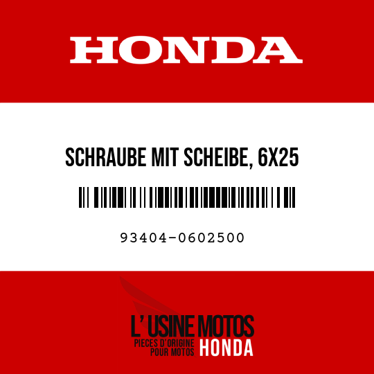 image de 93404-0602500 SCHRAUBE MIT SCHEIBE, 6X25