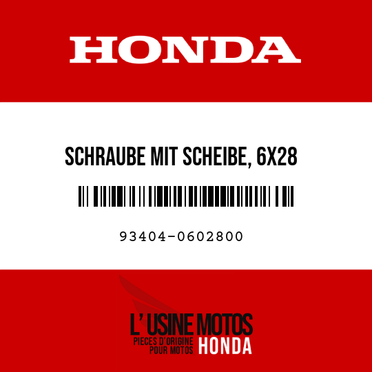 image de 93404-0602800 SCHRAUBE MIT SCHEIBE, 6X28