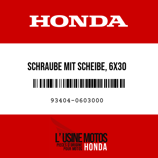 image de 93404-0603000 SCHRAUBE MIT SCHEIBE, 6X30