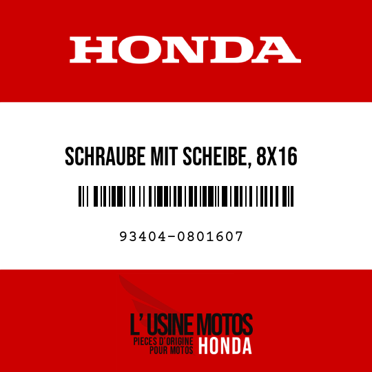 image de 93404-0801607 SCHRAUBE MIT SCHEIBE, 8X16