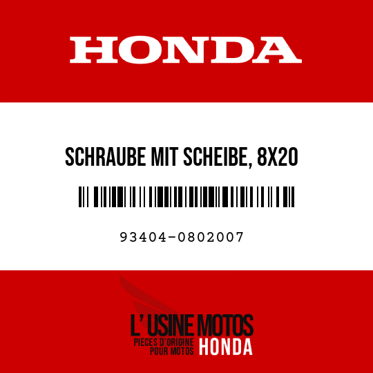 image de 93404-0802007 SCHRAUBE MIT SCHEIBE, 8X20