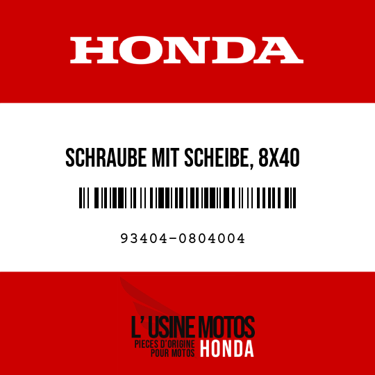 image de 93404-0804004 SCHRAUBE MIT SCHEIBE, 8X40