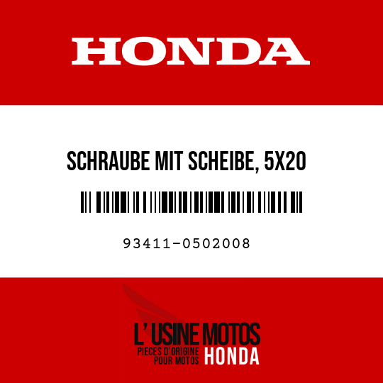 image de 93411-0502008 SCHRAUBE MIT SCHEIBE, 5X20
