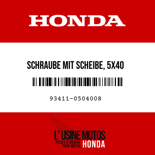 image de 93411-0504008 SCHRAUBE MIT SCHEIBE, 5X40