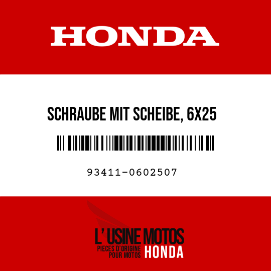 image de 93411-0602507 SCHRAUBE MIT SCHEIBE, 6X25