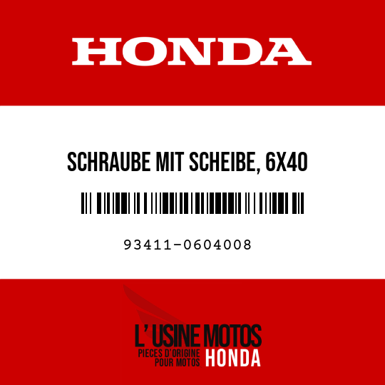 image de 93411-0604008 SCHRAUBE MIT SCHEIBE, 6X40