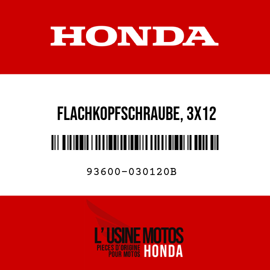 image de 93600-030120B FLACHKOPFSCHRAUBE, 3X12