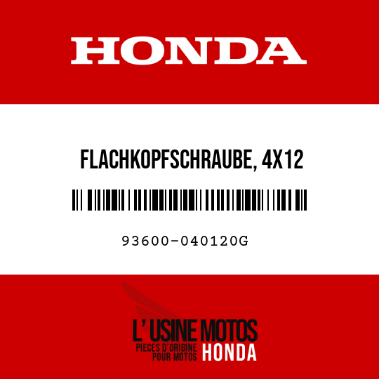 image de 93600-040120G FLACHKOPFSCHRAUBE, 4X12