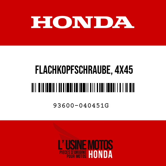 image de 93600-040451G FLACHKOPFSCHRAUBE, 4X45