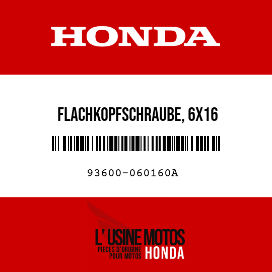 image de 93600-060160A FLACHKOPFSCHRAUBE, 6X16