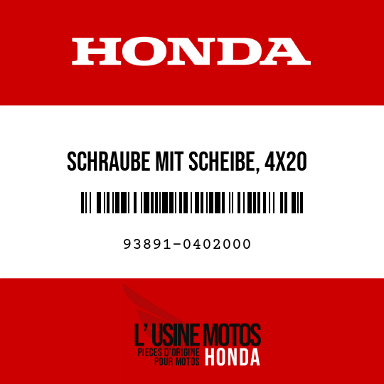 image de 93891-0402000 SCHRAUBE MIT SCHEIBE, 4X20
