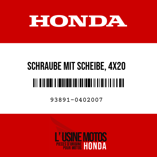 image de 93891-0402007 SCHRAUBE MIT SCHEIBE, 4X20