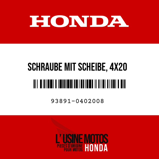image de 93891-0402008 SCHRAUBE MIT SCHEIBE, 4X20
