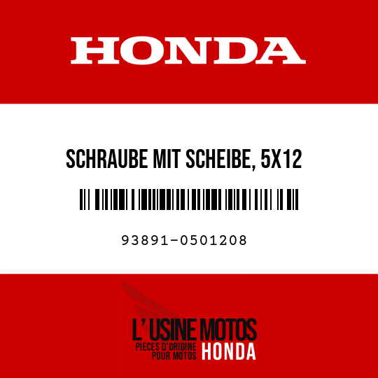 image de 93891-0501208 SCHRAUBE MIT SCHEIBE, 5X12