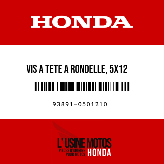 image de 93891-0501210 VIS A TETE A RONDELLE, 5X12