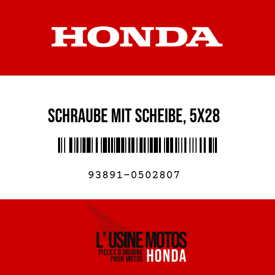 image de 93891-0502807 SCHRAUBE MIT SCHEIBE, 5X28