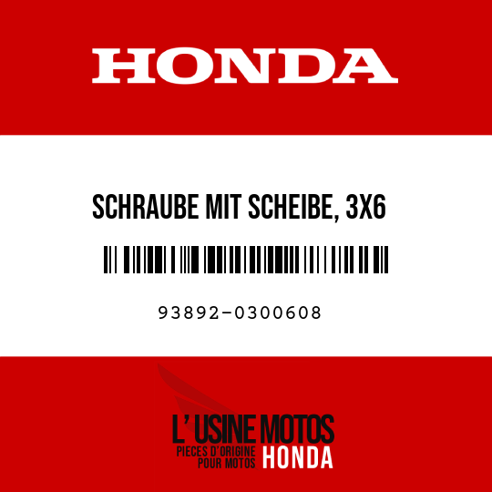 image de 93892-0300608 SCHRAUBE MIT SCHEIBE, 3X6