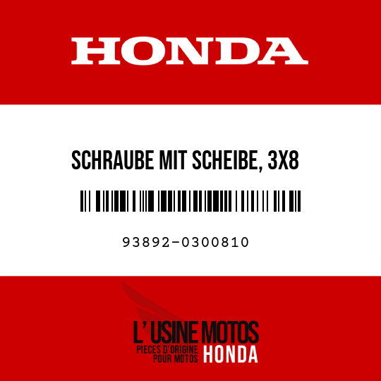 image de 93892-0300810 SCHRAUBE MIT SCHEIBE, 3X8