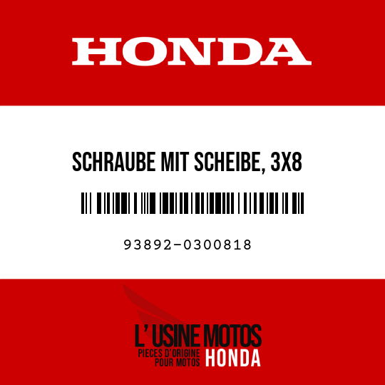 image de 93892-0300818 SCHRAUBE MIT SCHEIBE, 3X8