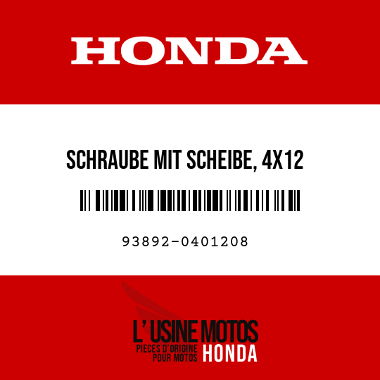 image de 93892-0401208 SCHRAUBE MIT SCHEIBE, 4X12