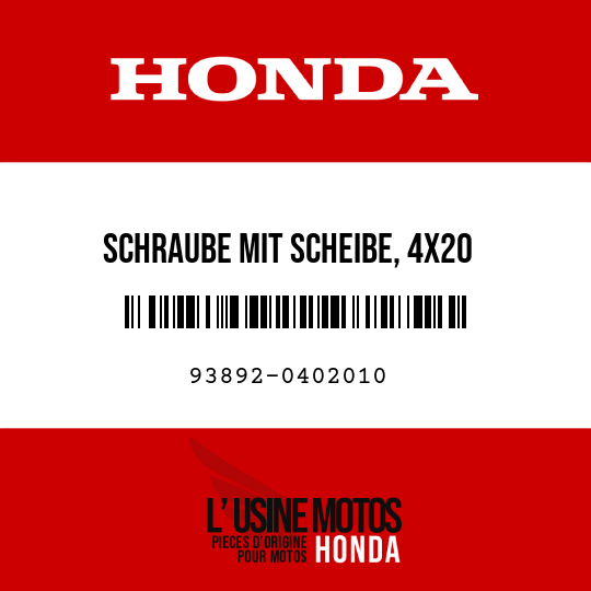 image de 93892-0402010 SCHRAUBE MIT SCHEIBE, 4X20