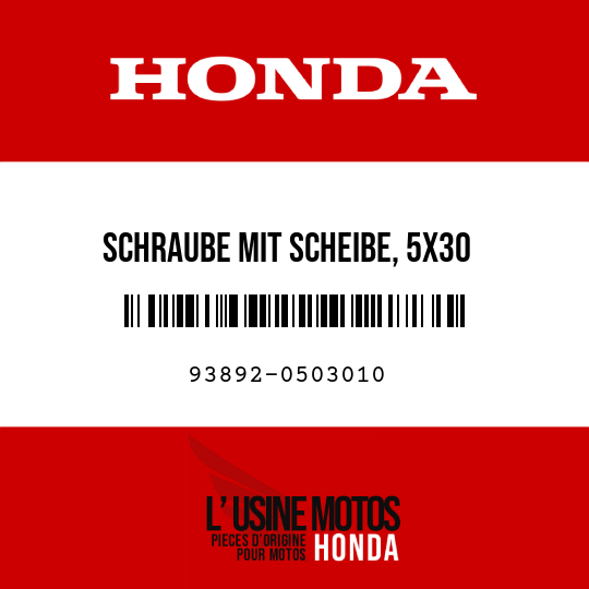 image de 93892-0503010 SCHRAUBE MIT SCHEIBE, 5X30