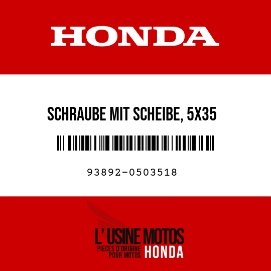 image de 93892-0503518 SCHRAUBE MIT SCHEIBE, 5X35