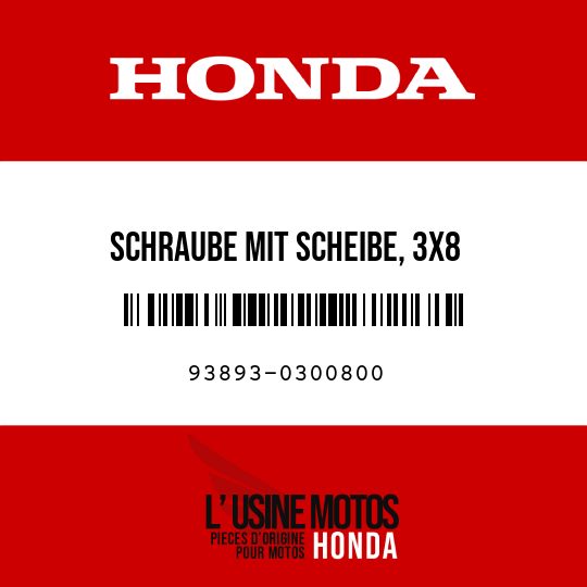 image de 93893-0300800 SCHRAUBE MIT SCHEIBE, 3X8