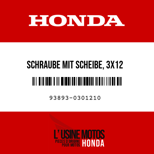 image de 93893-0301210 SCHRAUBE MIT SCHEIBE, 3X12