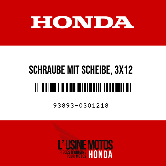 image de 93893-0301218 SCHRAUBE MIT SCHEIBE, 3X12