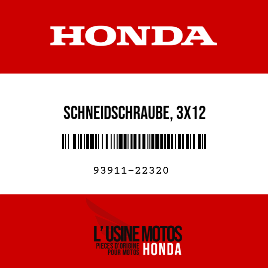 image de 93911-22320 SCHNEIDSCHRAUBE, 3X12
